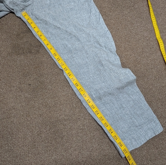Athleta Retreat Linen Gray Ankle Pants Women's Large 851027 - Picture 9 of 9